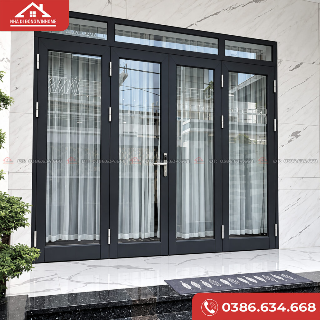 Cửa nhà lắp ghép nhôm kính giúp tối ưu ánh sáng cực kỳ tốt.