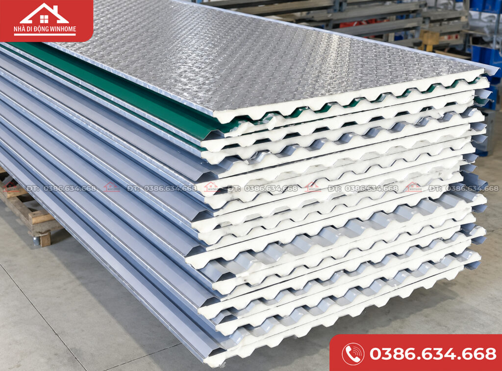 Tôn xốp PU là vật liệu mái nhà lắp ghép có giá thành cực rẻ.