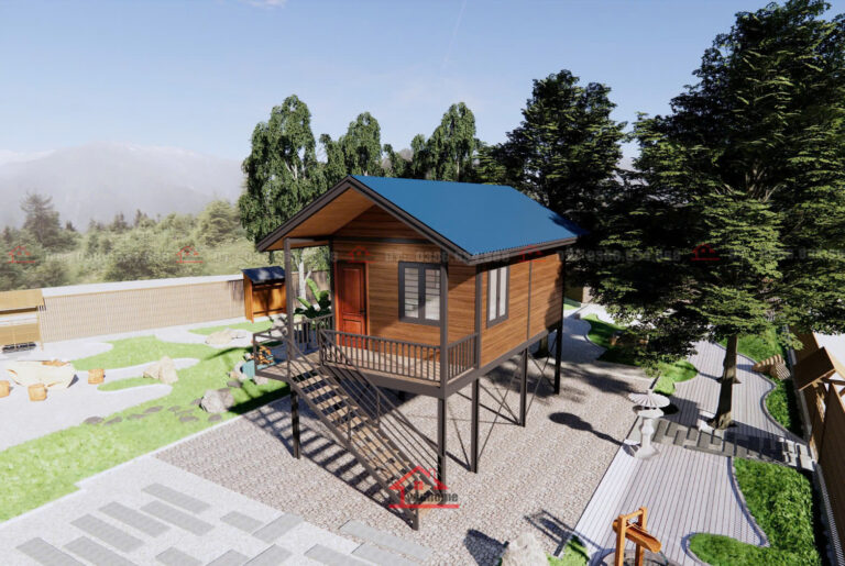 Mẫu nhà sàn lắp ghép hiện đại