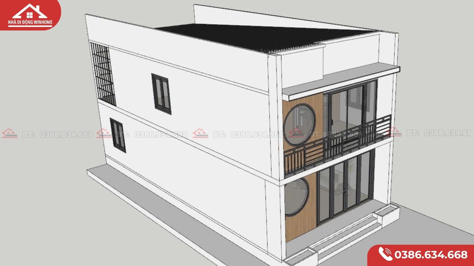 Mẫu Nhà Lắp Ghép 2 Tầng 156m²| 4 Phòng Ngủ Hiện Đại, Tối Ưu Công Năng