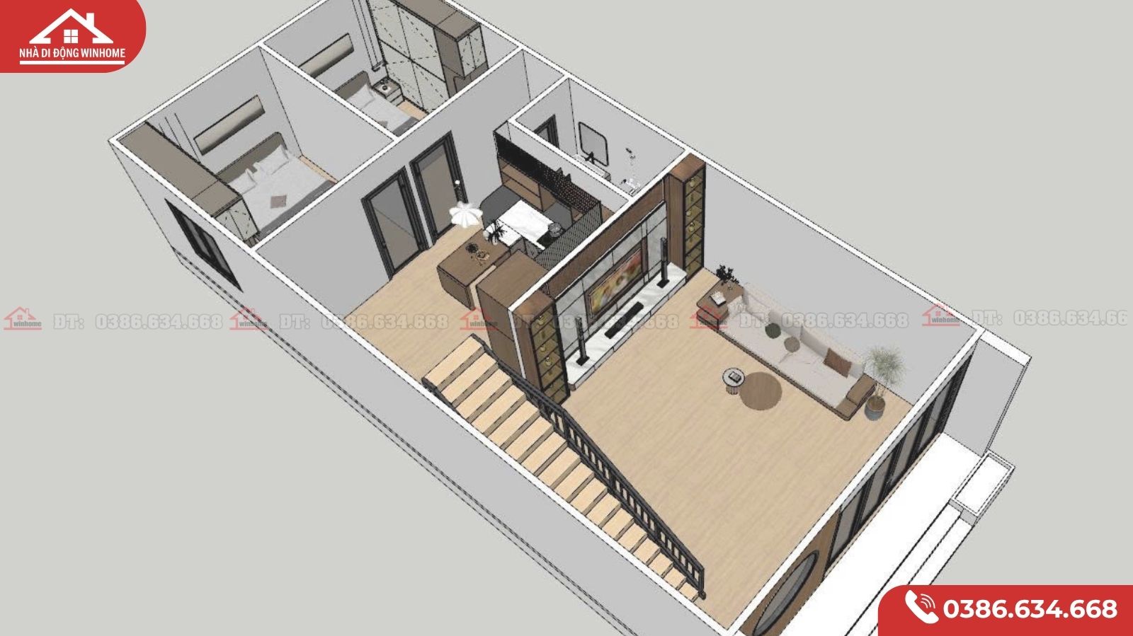 Mẫu Nhà Lắp Ghép 2 Tầng 156m²| 4 Phòng Ngủ Hiện Đại, Tối Ưu Công Năng - Image 3