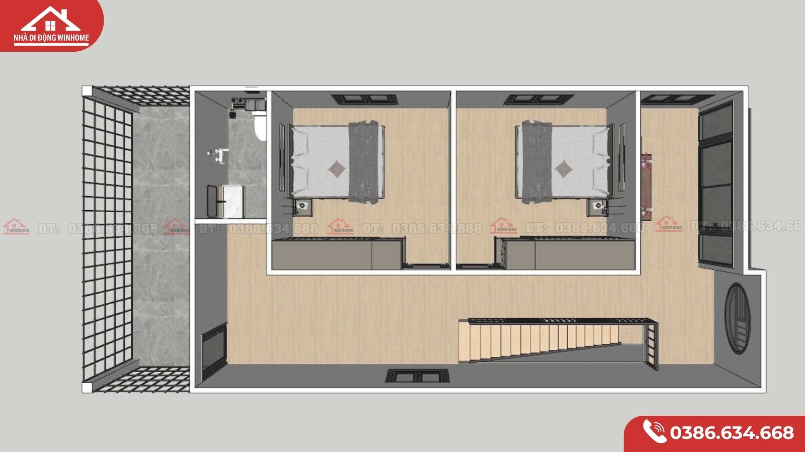 Mẫu Nhà Lắp Ghép 2 Tầng 156m²| 4 Phòng Ngủ Hiện Đại, Tối Ưu Công Năng - Image 4