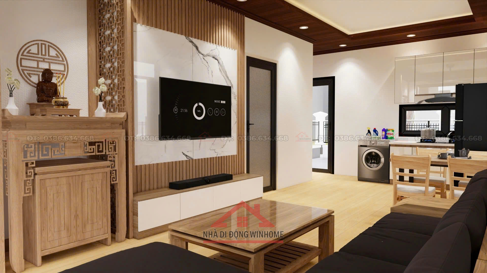 Nhà Lắp Ghép Mái Nhật 62m² – Thiết Kế Hiện Đại, Tiện Nghi Cho Gia Đình Trẻ - Image 8