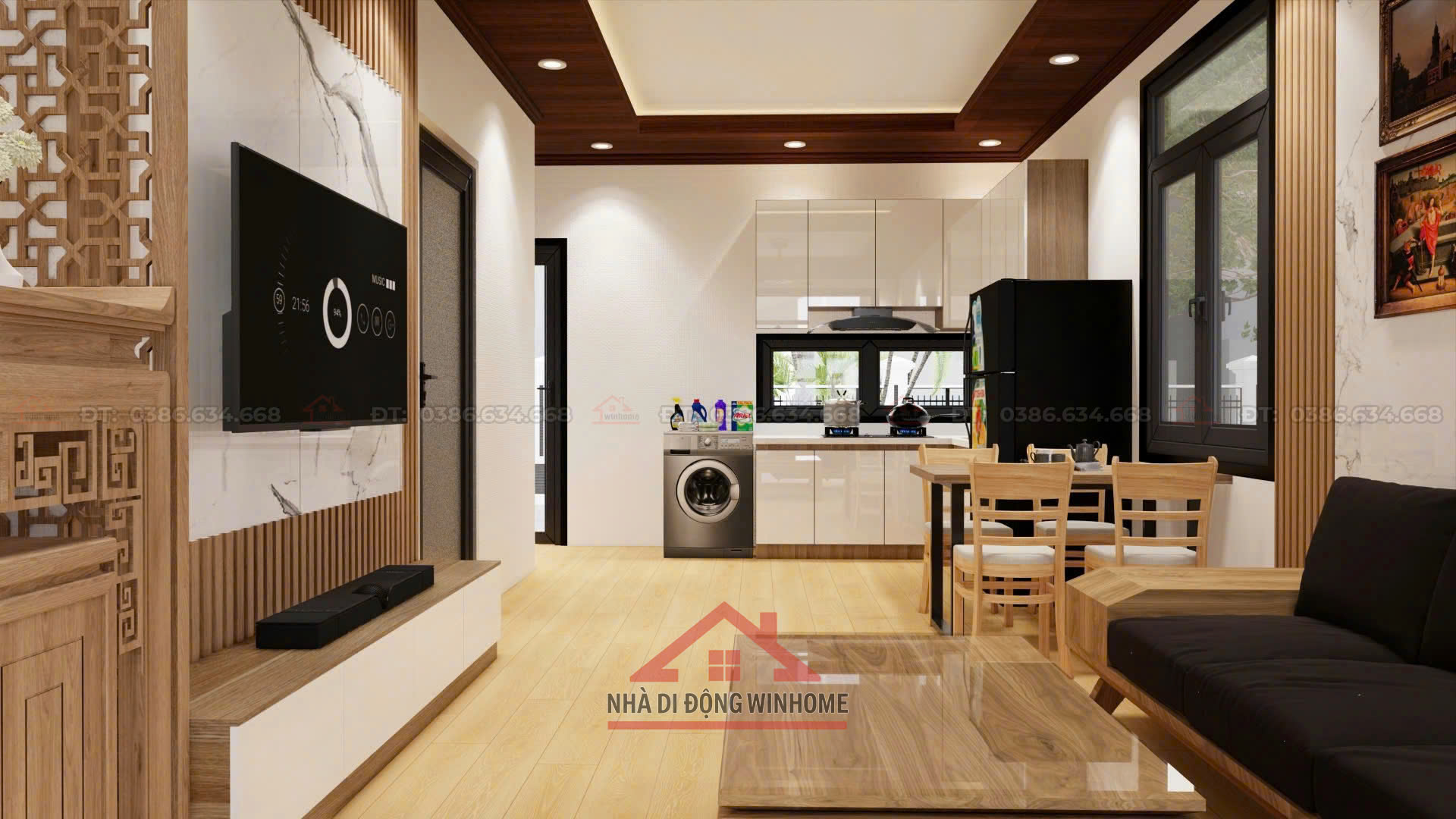 Nhà Lắp Ghép Mái Nhật 62m² – Thiết Kế Hiện Đại, Tiện Nghi Cho Gia Đình Trẻ - Image 7