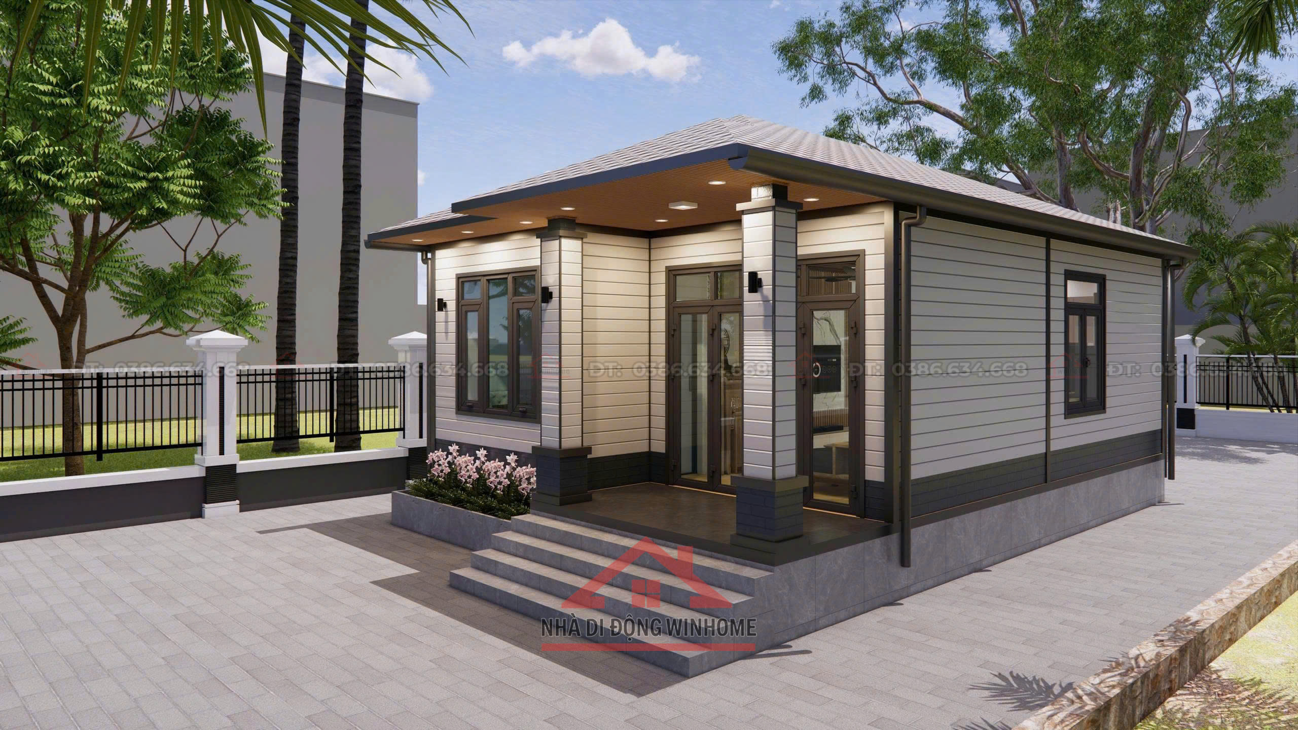 Nhà Lắp Ghép Mái Nhật 62m² – Thiết Kế Hiện Đại, Tiện Nghi Cho Gia Đình Trẻ