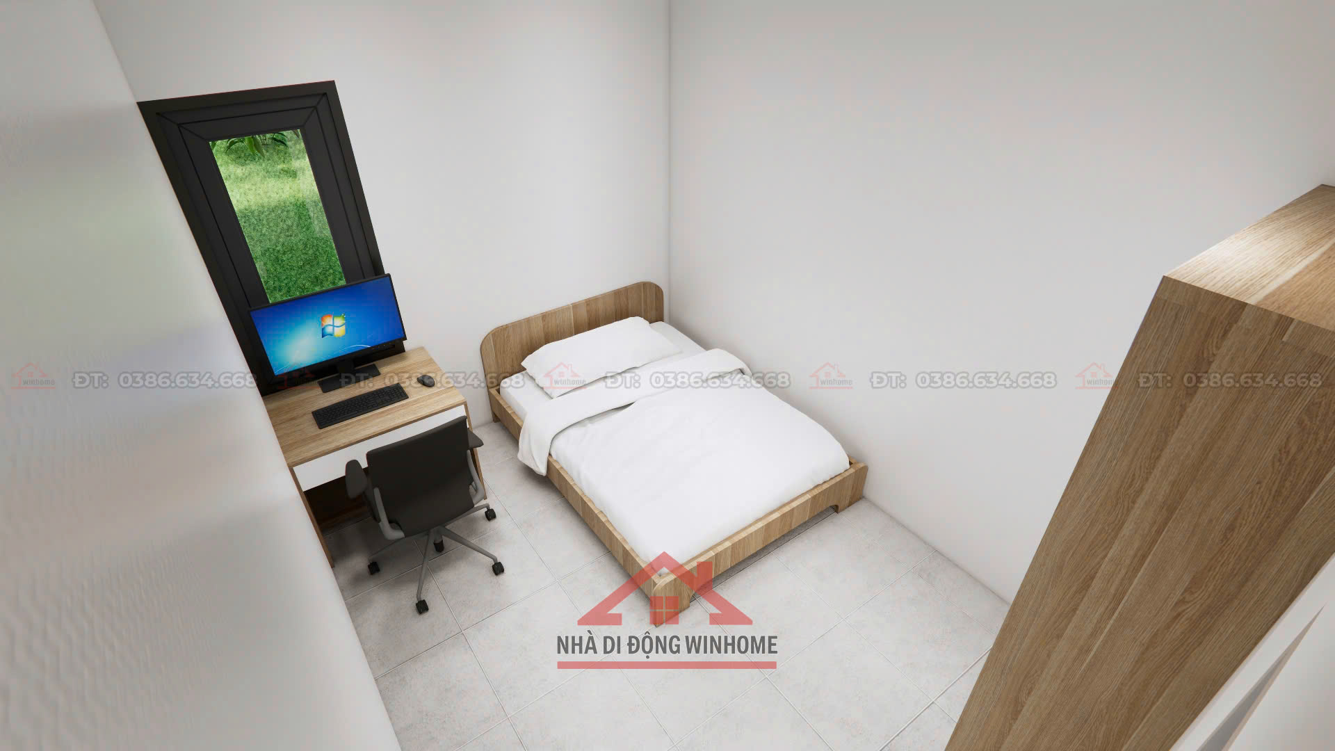 Mẫu Nhà Lắp Ghép Nhà Ống 61,05m² – Thiết Kế Gọn Gàng, Đầy Đủ Tiện Nghi - Image 6