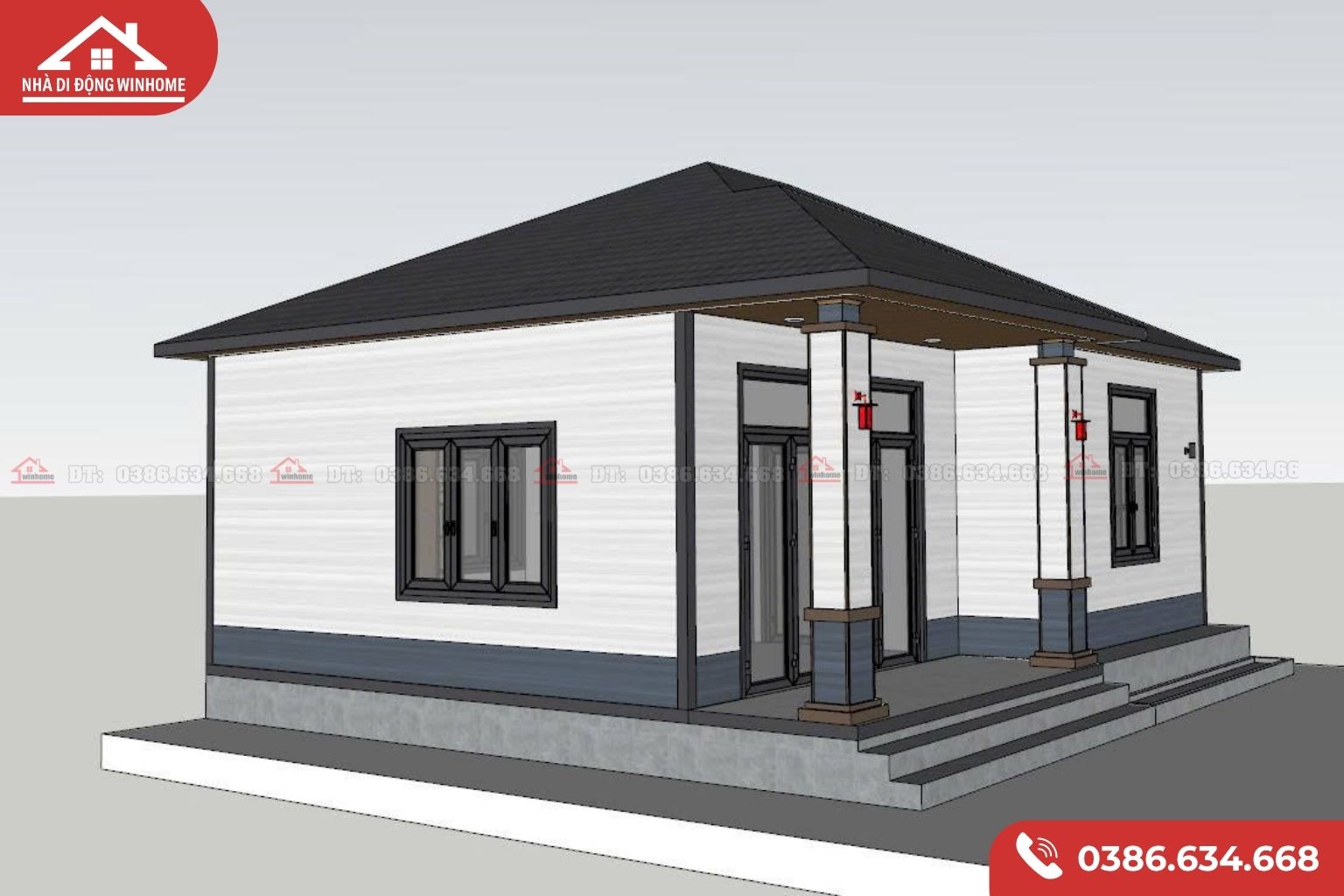 Nhà Lắp Ghép 59,5m² (8,5 x 7m) – 2 Phòng Ngủ, 2 WC | Thi Công Trong 12 Ngày - Image 3