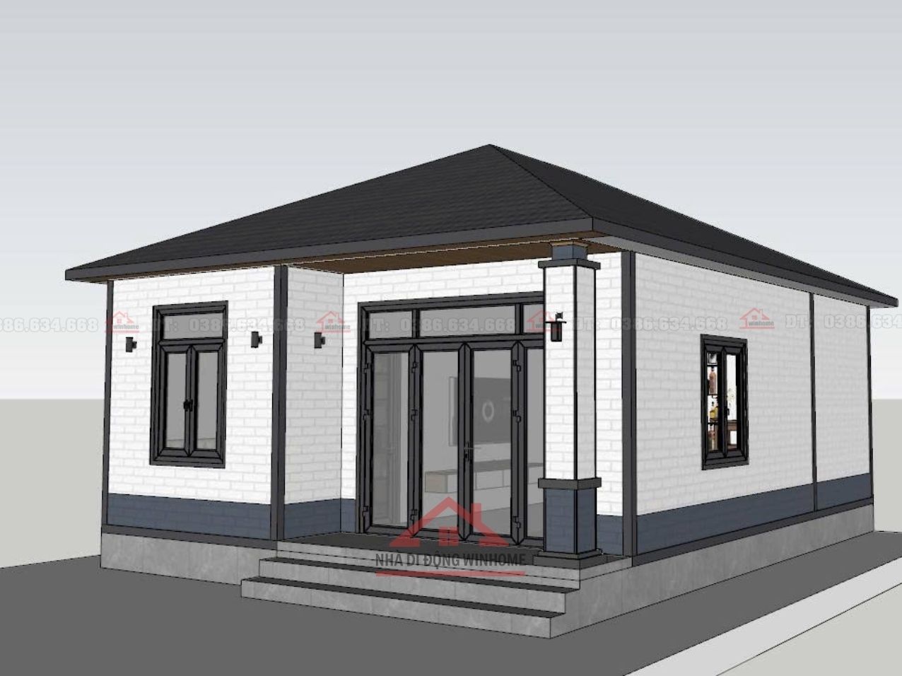 Nhà lắp ghép 62m² – Thiết kế tối ưu cho gia đình 3-5 thành viên, thi công chỉ 12 ngày