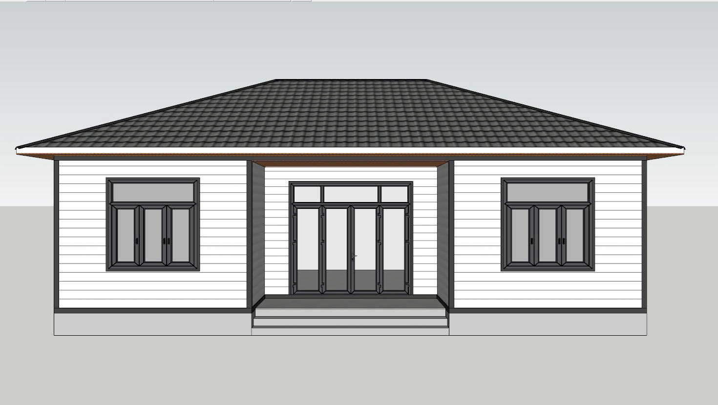 Thiết kế nhà lắp ghép 128m² – 4 phòng ngủ, 2 vệ sinh