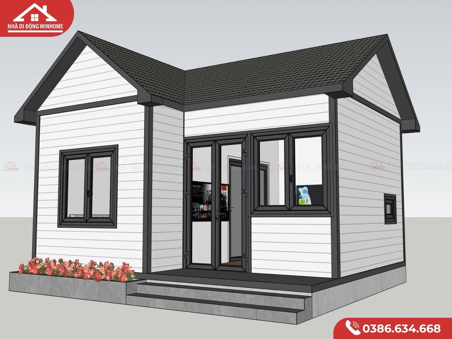 Thiết kế nhà lắp ghép 6×5m – 1 phòng ngủ, đầy đủ công năng