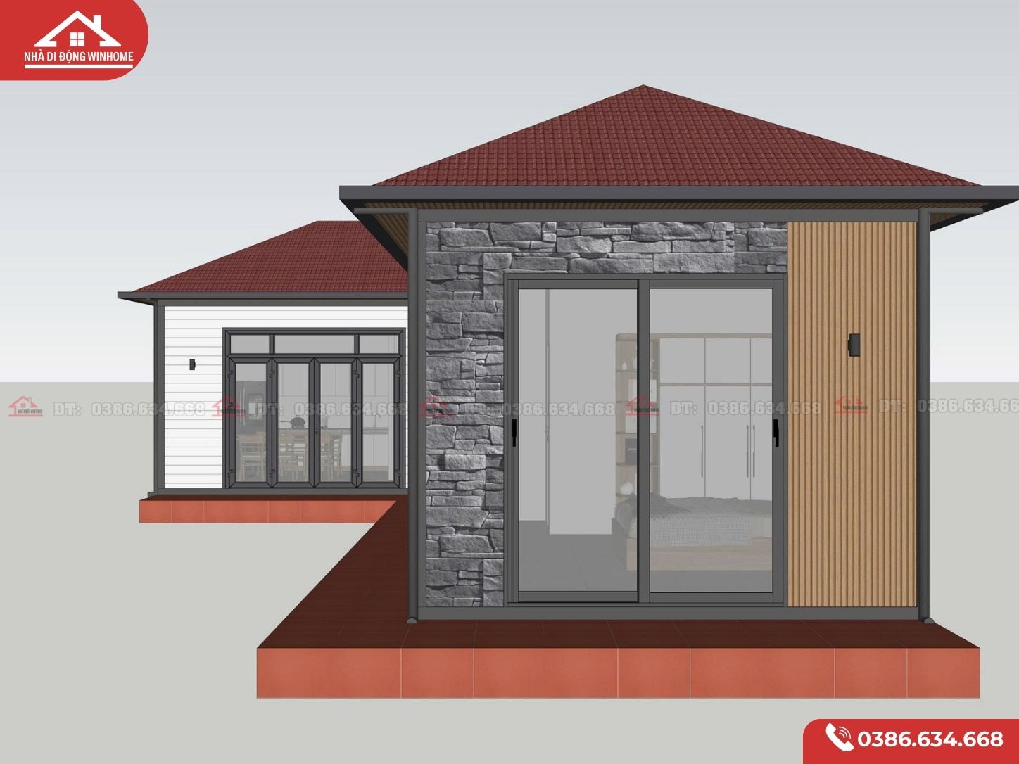 MẪU NHÀ LẮP GHÉP CHỮ L HIỆN ĐẠI (3 PHÒNG NGỦ, 2 WC) - Image 2